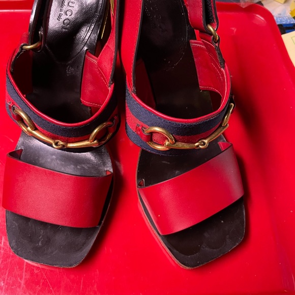 Gucci Querelle Suede Web Sandal, Marron Glace 38 - Picture 2 of 4